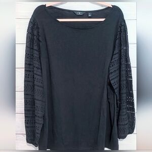 Nwot BY GULIANA gorgeous Detailed Puff Sleeve top 🤩 Size 2x